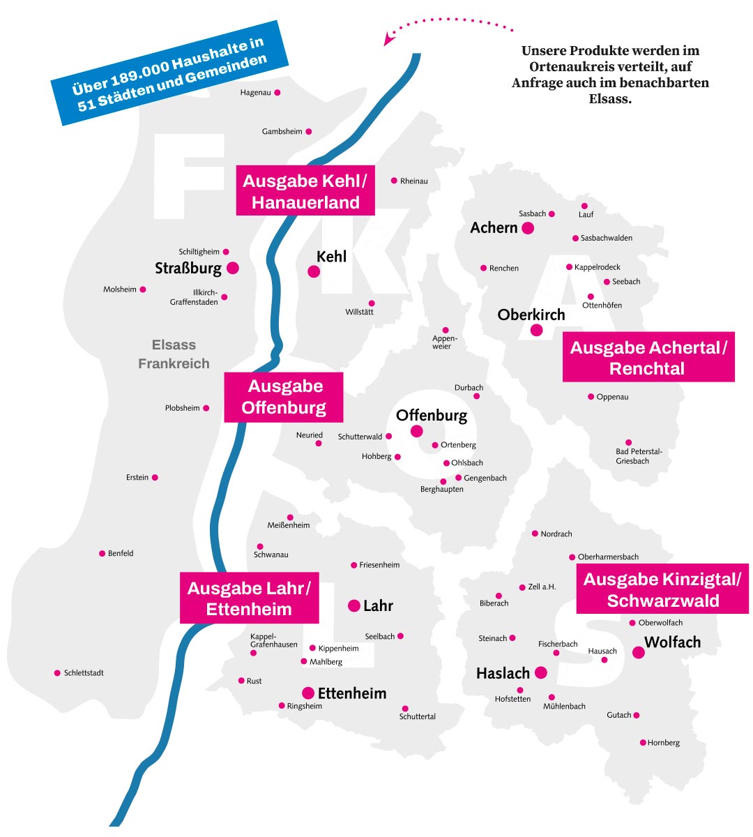 Verteilungsgebiet Stadtanzeiger Verlag